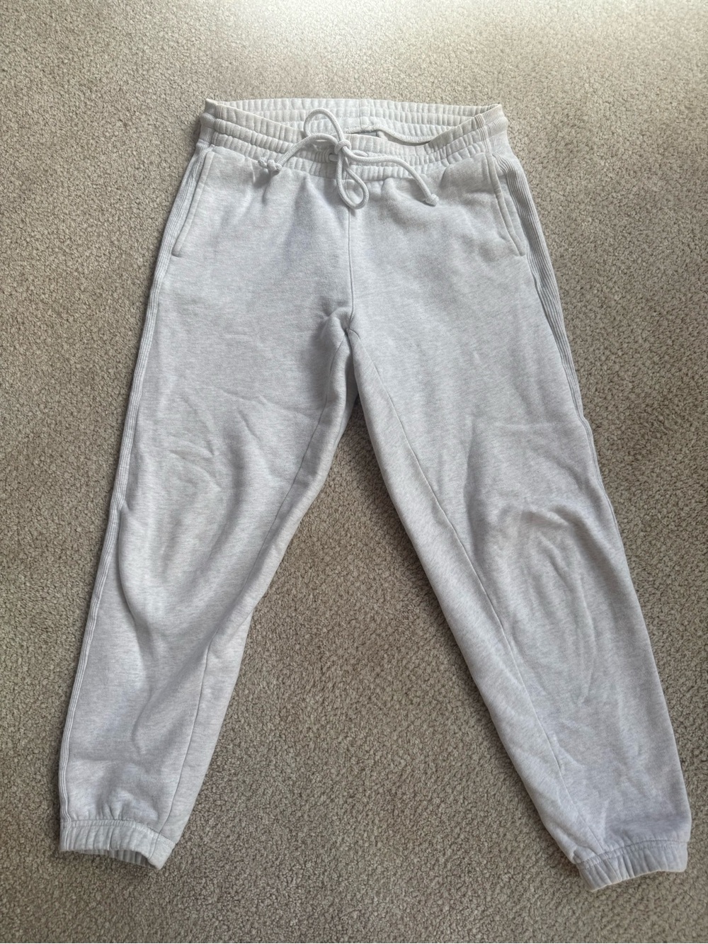 TNA Cozy Fleece Jogger Pants in Light Gray